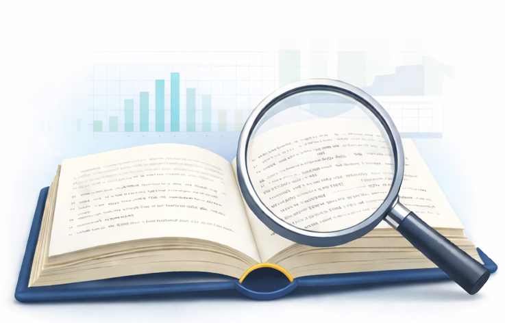 Illustration of an open book, representing learning and literacy